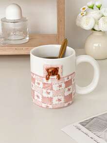 Cartoon Coffee Cup Ceramic Water Mug, Cute Creative Office Home Breakfast Oatmeal Milk Cup - Multicolor - View 8