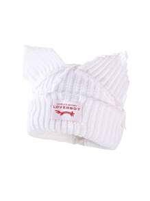 Chapéu de Malha Estilo Orelha de Porco, Gorro Macio de Camada Dupla e Quente, Unissex, 180g