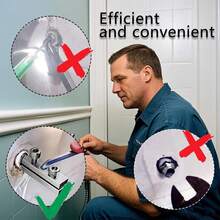 1 件新款螺纹提取器水龙头角阀 46 水龙头水管通用螺纹提取器，1/2 英寸和 3/4 英寸损坏螺丝拆卸工具套件，全功能管道螺纹维修和管道维护配件，适用于家庭和工业