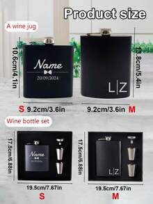 1 set termos portabel berukir khusus, set termos/botol (1 termos + 2 gelas + 1 saringan + 1 kotak hadiah), tersedia 2 ukuran: S 10,6cm/M 13,8cm, bahan stainless steel, 11 gaya, hadiah unik untuk keluarga. - Gaya A - View 4