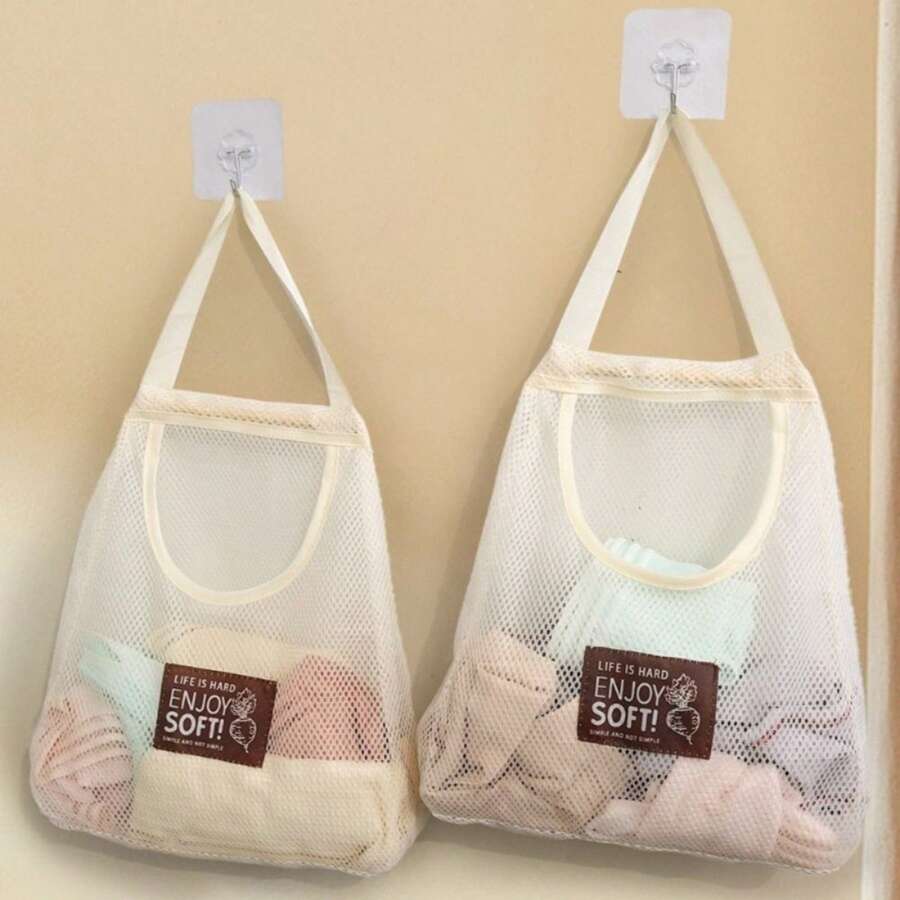 5pcs Space-Saving Hanging Mesh Underwear Sock Storage Bags - Lightweight Foldable Fabric - Multicolor - View 1
