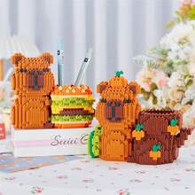 A Set Of 700 Small Particles To Assemble Building Blocks Love Peach Pen Holder Assembly Toy Gift Model Ornaments Birthday Gift Christmas Gift Etc. - Multicolor - View 6