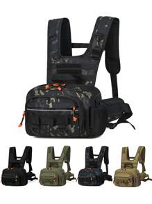 Tactical MOLLE Chest Bag With Front Pouch Outdoor Gear For Camping, Hiking, Climbing And Fishing Multipurpose Travel And Recon Kit Bag For Adventure Best Gift For Father