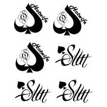 4 Sheets BBC Queen Of Spades Temporary Tattoo Sticker Total 81 15X21cm QoS Hardcore Words Phrases6eds2 - Nhiều màu - Xem 3