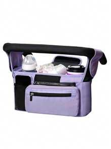 1pc Stroller Hanging Bag, Diaper & Feeding Bottle Storage Pouch, Multifunctional Tote Shoulder Bag For Mom
