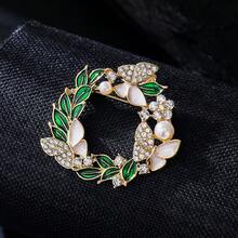1pc Elegant Enamel Rhinestone Butterfly Brooch Pin, Suitable For Women's Daily Outfit - Yellow Gold - View 5