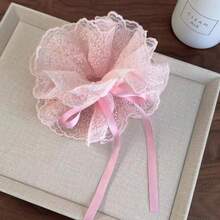 Women Lace Scrunchies Sweet Lace Trim Hair Ties Girl Ballet Ponytail Head Flowers Hair Accessories, Ponytail Holders, Hair Elastics, Hair Rope, Hair Bobbles