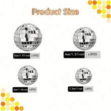 Volumoon 11pcs Mirror Disco Ball Set, Silver Disco Balls, Mirror Disco Balls For Party, Carnival, Christmas Tree Decoration - Silver - View 12