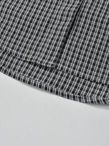 韩版格子短袖衬衫女夏季休闲宽松上衣韩版