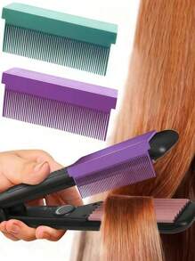 1 Piece Of Hair Straightener (The Product Is Made Of Plastic, And It Is Used On The Straight Clip With Black Glue, Which Is Very Firm), Suitable For Rectangular And Square Hair Straightener, Not Suitable For Circular Hair Straightener, High-Temperature Modeling Flat Iron Comb, Self-Adhesive Hair Straightener Accessories