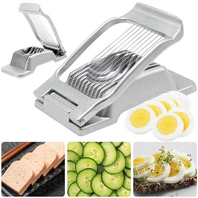 Cortador de huevos multifuncional, rebanador de huevos de acero inoxidable, cortador seccionador, molde en forma de flor, cortador de carne para almuerzo, utensilios de cocina UU6B