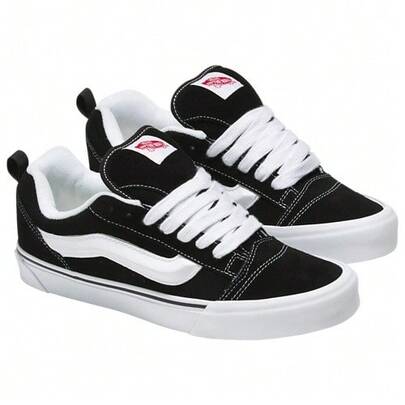  Vans Knu Skool Casual Sneakers Black White Unisex Shoes