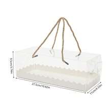 60 Pcs Rectangular Transparent Pastry Bread Cake Roll Box With String Portable - 清除 - 查看 2