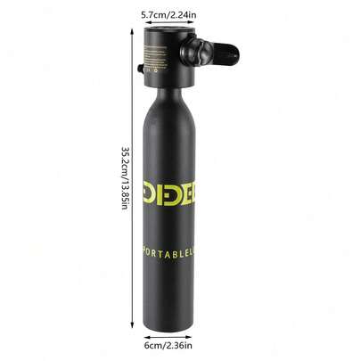 Mini Scuba Tank 0.5L, Lightweight Aluminum Dive Cylinder For Underwater Breathing & Backup Air