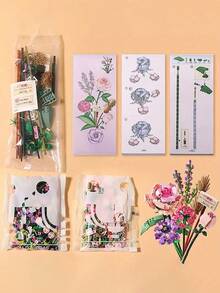 4套1571PCS+DIY艺术积木花朵，ABS材质花朵系列积木，装饰花束，浪漫家居装饰，色彩鲜艳的花朵积木，形状如玫瑰、向日葵等，植物模型收藏，缓解压力，减压游戏，桌面装饰，游戏，人造花积木，完美的生日礼物，母亲节礼物，节日礼物创意情人节礼物。 - 彩色 - 查看 8