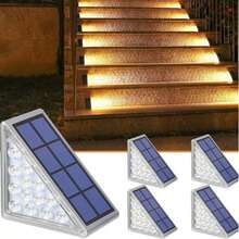 2/6pcs Solar Powered, 13LED, Sunlight Sensor Outdoor Waterproof Creative Solar Step Lights, Stair Tread Lights, Pathway Lights, Patio, Garden, Christmas Decor
