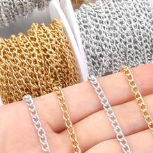 5m/Rotolo Catena a maglie in lega di alluminio di varie dimensioni, leggera, resistente alla corrosione, per bracciali, collane, orecchini, creazione di gioielli fai-da-te - Catena in alluminio - Visualizzare 15