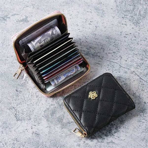 2025 New Woman Super Slim Soft Wallet Credit Card Anti-Degaussing Purse Card With Zipper Pocket