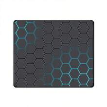 Non-Slip Rubber Mouse Pad, Oblong Geometric Pattern Gaming Mouse Pad, Office Desk Accessory, 25*30cm, Soft Computer Mouse Mat With Hexagon Pattern, 3D Square Natural Rubber Mouse Pad, Reinforced Locking Edge And Dirt-Resistant - Black - View 1