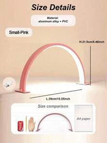 1 pieza Lámpara LED en forma de media luna portátil de 21.56in/15.35in, blanco/rosa/negro con control de botón, alimentada por USB, luz de triple color para manicura, extensión de pestañas, tatuaje y cuidado de la piel, también se puede usar para iluminación de salón. - Multicolor - Ver 4