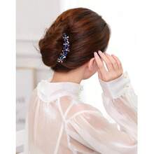 Rhinestones Hair Combs Pins 7 Teeth Side Hairpins Accories Flower Hair Side Comb For Women Crystal Vintage Pieces Barrettes Clips Accory Wedding Daily Prent For Ladies Bride 4Pack - 模式C - 查看 4