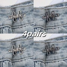 1pair/2pairs/4pairs Instant Removable Waistband Cincher For Loose Fit Jeans, Adjustable Jeans Button Clips Without Sewing