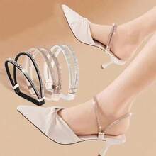 1双优雅缎面水钻鞋带，易于穿戴，防滑，无鞋带设计，轻便时尚，适合各种高跟鞋，是沙滩、夏季、度假、旅行必备、外出上衣和家居用品的理想之选。 - 彩色 - 查看 8