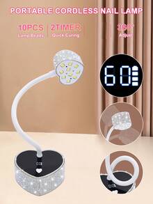 带智能传感器的 UV LED 美甲灯、便携式可充电迷你免提 UV 灯、可旋转无绳美甲烘干机、速干凝胶指甲油固化灯、鹅颈发光固化灯，适合家庭和沙龙使用 - 彩色 - 查看 9