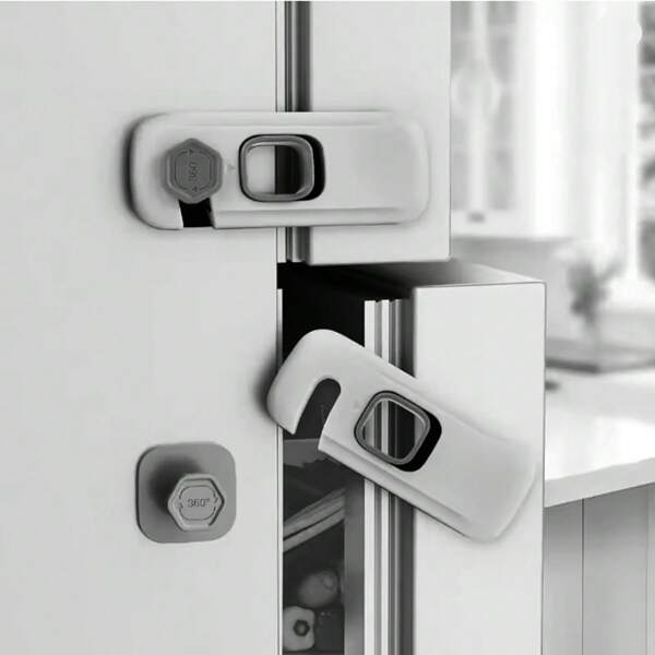 2 Packs Child Proof Refrigerator Lock,Fridge Locks With Adhesive Backing, Fridge Lock For Refrigerators,Oven Lock,Drawers,Wardrobes And Freezers,Child Safety Cabinet Locks