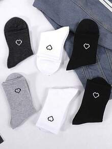 Set Of 3 Pairs Of Long Sports Socks With Heart Design - 35 To 40 - 彩色 - 查看 3