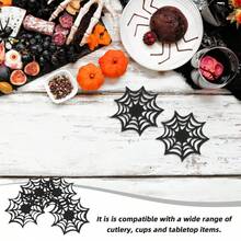10pcs Spider Web Shape Coasters, Halloween Table Setting Accessories For Spooky Dinner Decoration And Party Fall Autumn,Christmas - Multicolor - View 7