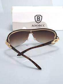 Y2K Fashion Glasses With Letter Decor, Chic Y2K Style Oversized Square Frameless For Women, Outdoor Party Eyewear