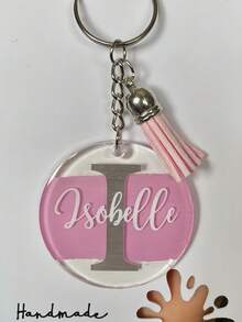 Back To School Pastel Coloured Acrylic Initial & Name Keyring, - Keychain - Bag Charm - Stocking Filler- Gift,Keychain,Personalised Gifts,Keyring,Keychains,Gifts For Boyfriend,Boyfriend Gifts,Customised Gifts,Personalised Keyring,Personalised,Custom Keychain - Tassel Keychain - View 2