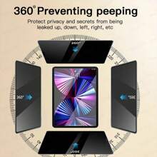 360 ° Anti Spy Privacy Screen Protector, Four Sided Anti Peeping Compatible With Ipad Pro 13, 11, 12.9, M4, M2 (2024), Air 5/4, Mini 6- High Definition, Oil Repellent Coating, Ultra-Thin Design, Glass, 7th 8th 9th 10.2, 2024/2025 Film