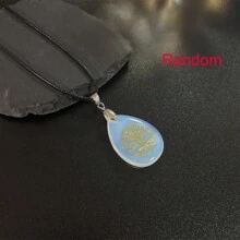 1pc Asymmetrical Pattern Natural Crystal Life Tree Pendant Necklace, Fashionable Everyday Wear For Women