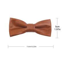 PU Leather Bow Tie Adjustable Solid Color Textured Creative Men Necktie Retro Cravat Boys Suit Accessories