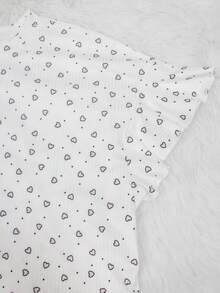 2pcs/Set Women's Knitted Printed Outfit, Lightweight And Casual, With Ruffled Short Sleeved Top And Shorts, Perfect For Home Use In Summer, For Going Out, Two Pieces Set Lounge Set - Black and White - View 4