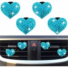 4PCS Heart-Shaped Car Vent Clips With,Bling Vent Clips Car Decorations,Premium Shiny Car Clips Vents CCar Accessories Interior,Trucks,SUVs (White) - Hồ Xanh - Xem 9