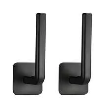 2 件装无胶黑色无缝挂钩宽松洗碗布衣架，厨房壁挂式纸巾收纳架