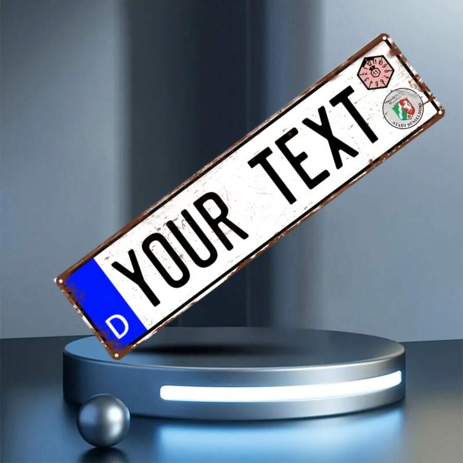 Customized Retro Metal Sign - Wall Art With Personalized Text For Living Room, Hallway, Office, With 2 Font Options - 10.01 X 40.01cm Vintage Home Decor - Durable Wall-Mounted, Battery-Free