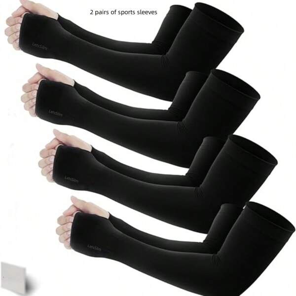 1/2 Pair Arm Sleeves, Summer Cooling Arm Sleeves, Ice Silk Fingerless Arm Warmers, Reusable Sleeve Protectors, Thin Arm Sleeves, Fingerless Sleeve Cover, Straight Tube Sleeve, Cooling Sleeve, Compression Sleeve For Men/Women Sports Running, Cycling, Driving, Horseback Riding, Fishing, Golf And Outdoor Activities