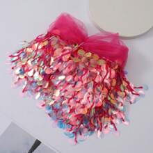 2 Yards Colorful Sequins Tassel Fringe Floral Tulle Lace Ribbon Trim Edge 21cm Edging Trimmings Fabric Embroidered Applique Sewing Craft Prom Party Dress Halloween Costume Wedding