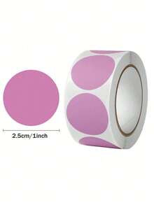 Rollo de 500 piezas / Pegatinas redondas de colores, etiquetas sencillas, etiquetas para escribir, 8 colores para manualidades, adecuado para oficina, aula, estudiantes, papel, útiles escolares (2.54 cm) - Multicolor - Ver 13