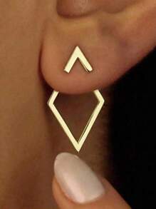 1 Pair/Set Of Women's Simple Geometric Hollow Earrings, Suitable For Summer, Beach, Party, Wedding, Daily Wear, Festival, Valentine's Day, Mother's Day, Gift