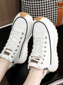 Nuevos zapatos deportivos para mujer, Primavera/Verano 2024, Zapatillas informales transpirables con suela gruesa y aumento de altura, Resistentes al desgaste y versátiles