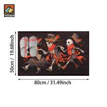 1 pieza Alfombra antideslizante para baño con diseño de calavera bailarina de Halloween, hecho de material de cachemira artificial con decoración esponjosa, apto para puertas, baños, cocinas y otras ocasiones, lavable a máquina, antideslizante, decoración diaria, puede ser un regalo - Multicolor - Ver 23