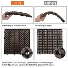 110pcs Patio Deck Tiles 12 X 12in Interlocking Wood Composite Decking Floor Tiles Fir Wood Indoor Outdoor Patio Garden Deck, Black - Black - View 9