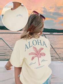 1 chiếc áo thun cổ tròn tay ngắn in họa tiết nhiều màu sắc thường ngày cho bé gái, quần áo mùa hè cho học sinh - Họa tiết thời trang sống động truyền cảm hứng cho trí tưởng tượng và thể hiện bản thân - Màu be - Xem 7