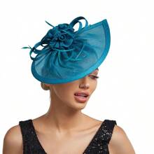 Elegant Alluring Women Derby Church Wedding Feather Sinamay Fascinator Headband Hair Clip Mini Hats Tiny Hats Derby Hat Mini Top Hat Mini Cap, School Stuff