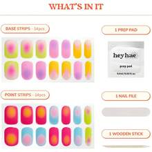 Heyhae Tiras de uñas de gel semicuradas, no necesita lámpara LED, fácil de aplicar y quitar, calidad de salón, incluye 28 tiras, 1 almohadilla de preparación, lima de uñas - Hey, So Sigma - 1 - Ver 5